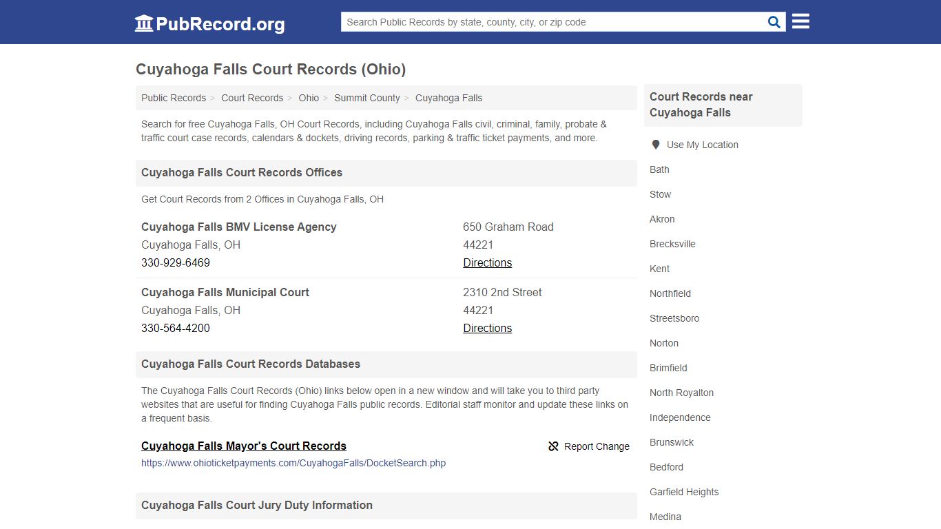 Free Cuyahoga Falls Court Records (Ohio Court Records)
